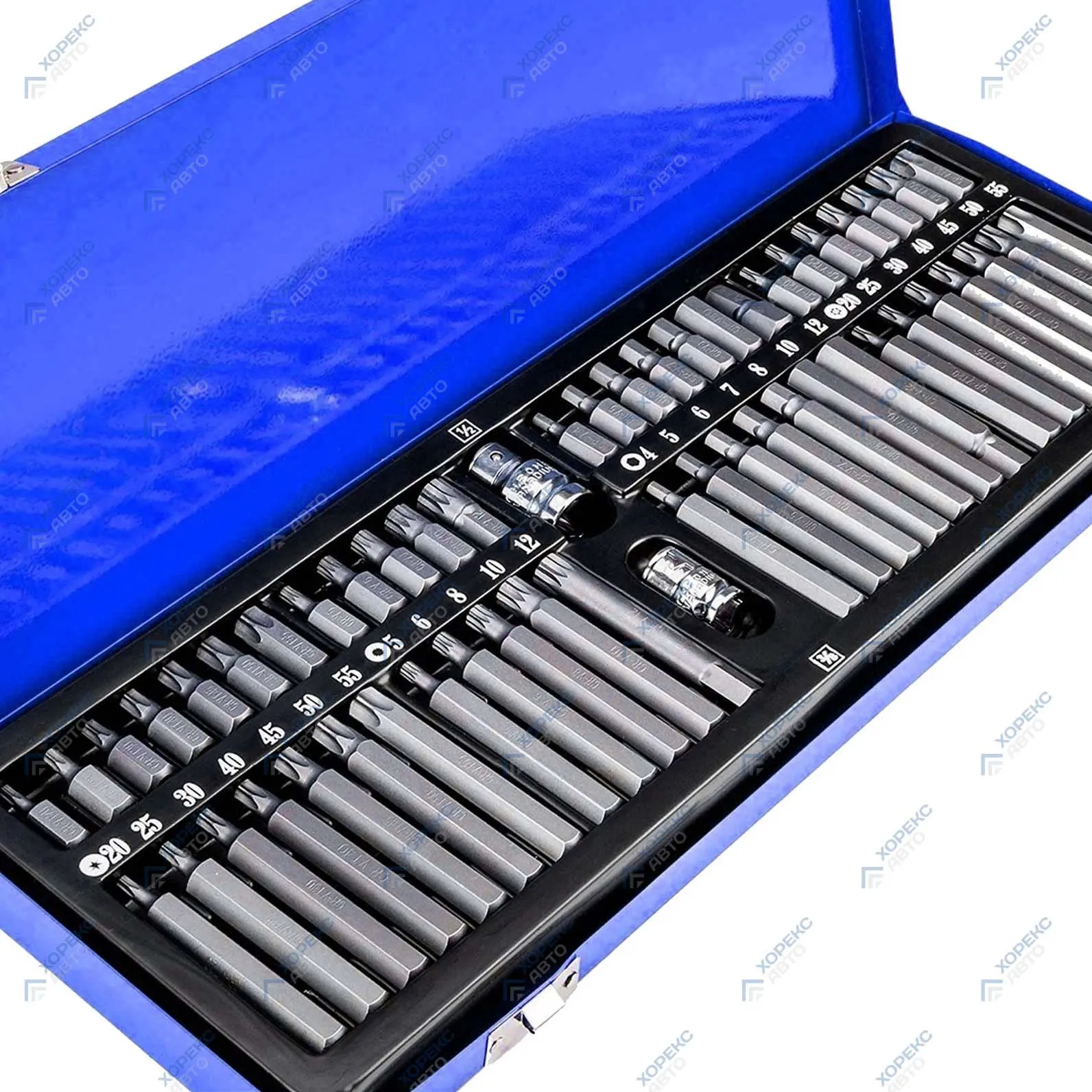 Набор вставок (бит) TORX 54 предмета Хорекс Авто HZ 28.1.076S