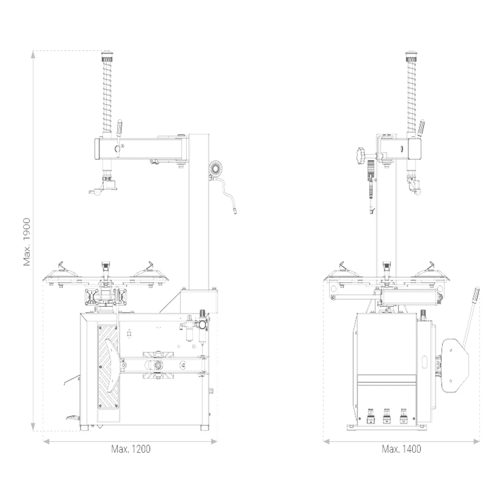 Шиномонтажный станок (полуавтомат) 10"-18" и 12"-21" Хорекс Авто LC810
