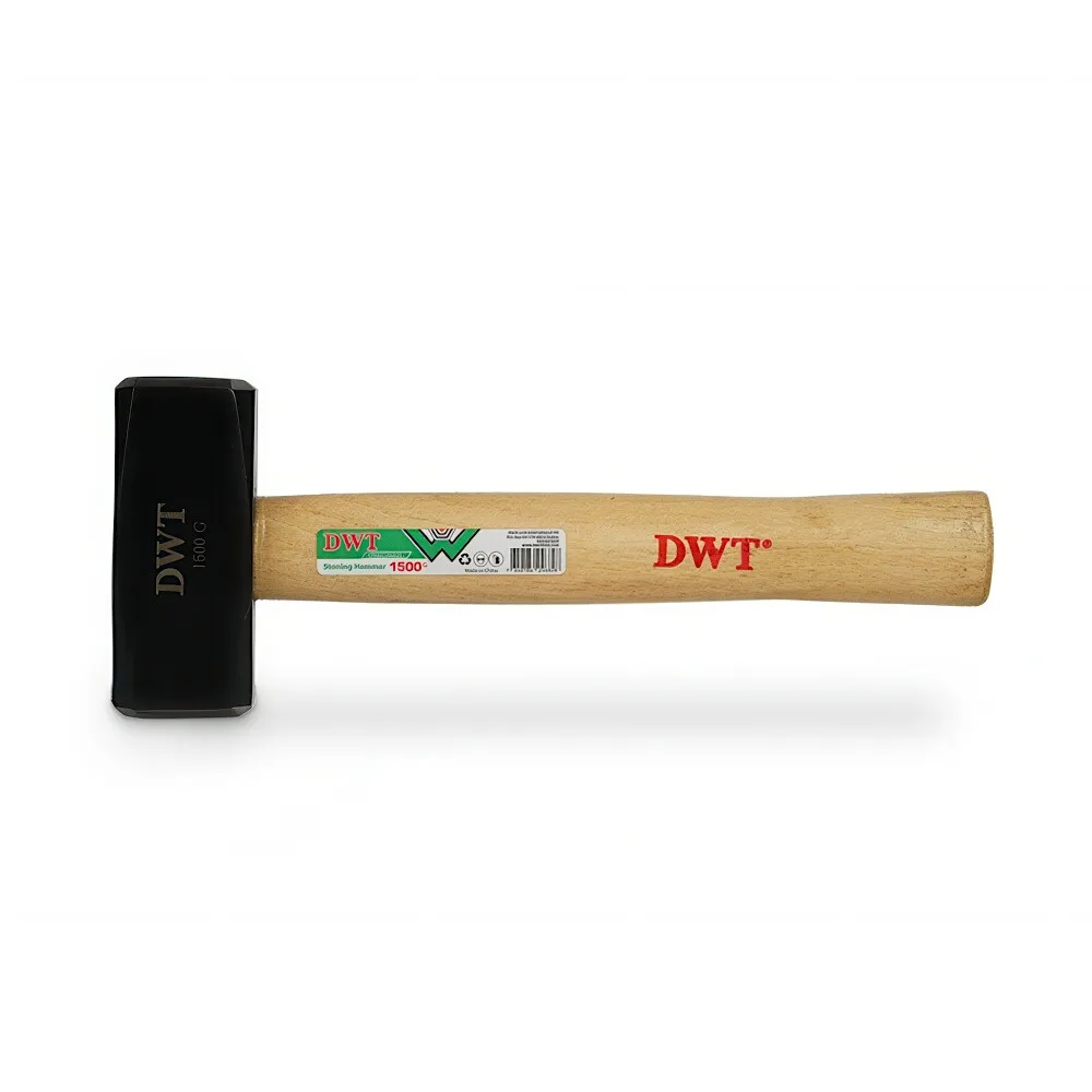 Киянка резиновая черная DWT 900 г, ручка гикори DHHR-WHB32