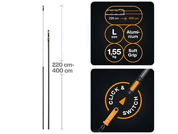 Черенок алюминиевый телескопический L 220-400см OneClick FISKARS