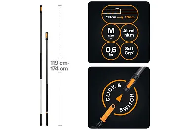 Черенок алюминиевый телескопический М 119-174см OneClick FISKARS