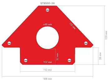 Угольник магнитный для сварки 34кг STARTUL PROFI (ST8500-34)