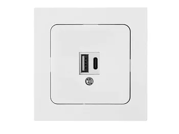 Розетка с двумя USB-разъемами (скрытая) белая, Astrum BYLECTRICA
