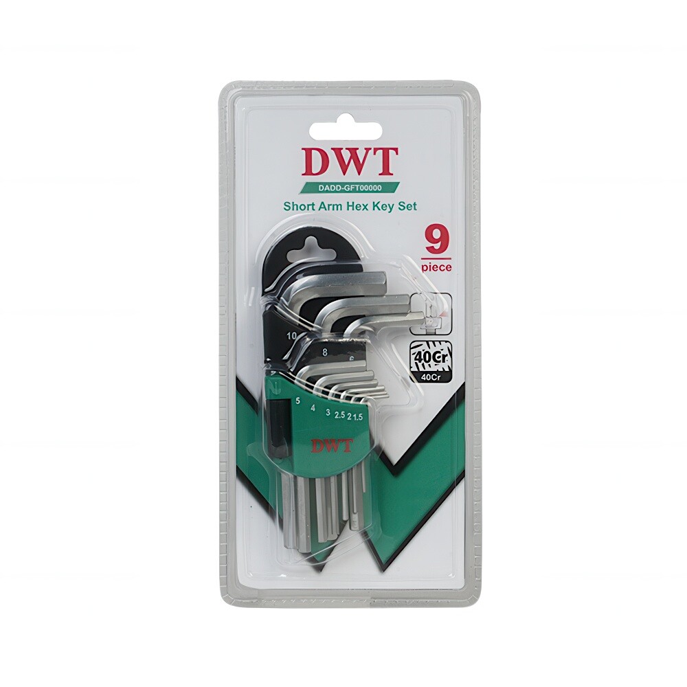 Набор ключей шестигранных DWT 1,5-10 мм 9шт короткие DHOK-HMAX09