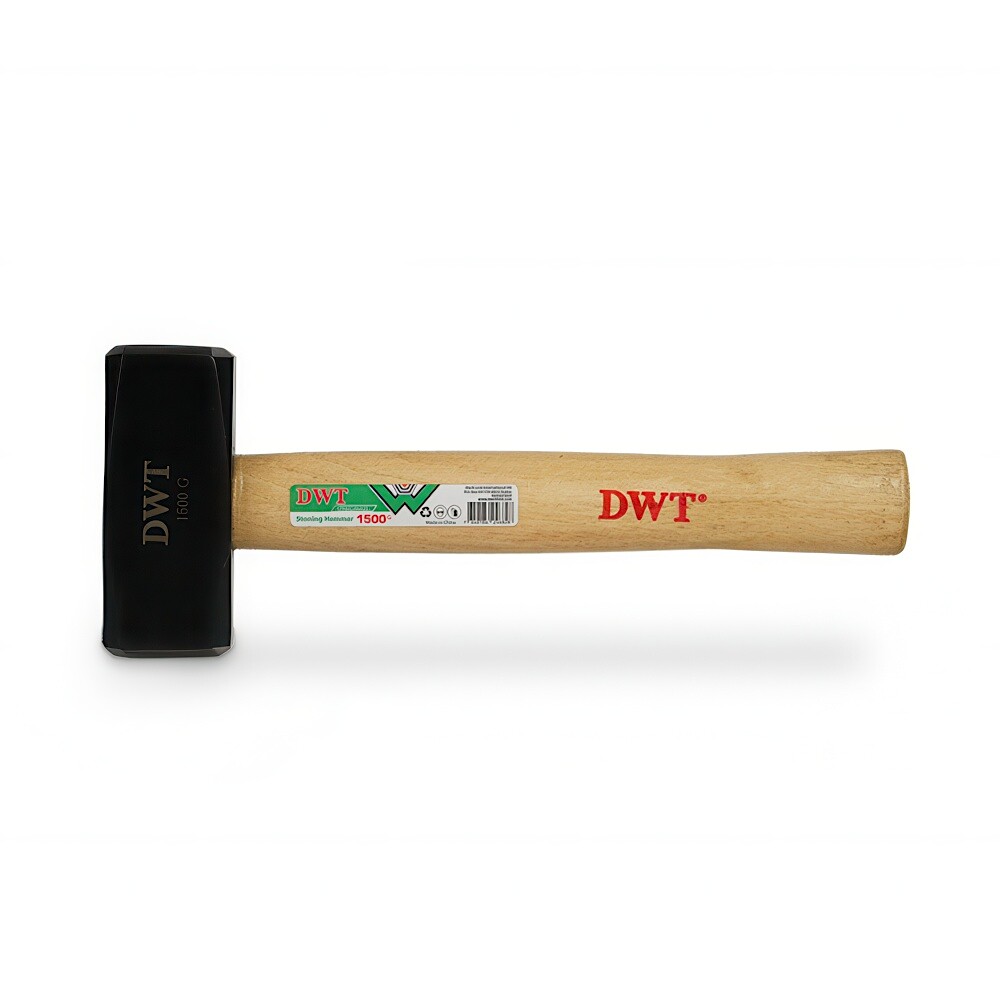 Киянка резиновая черная DWT 900 г, ручка гикори DHHR-WHB32