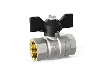Кран шаровый 1 1/4" вн.-вн. бабочка PN 25 LD
