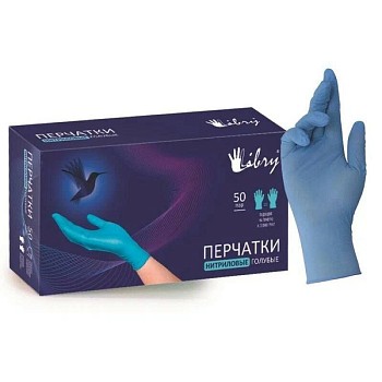 Перчатки нитриловые, р-р XL, уп. 50 пар LIBRY