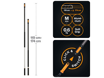 Черенок алюминиевый телескопический М 119-174см OneClick FISKARS