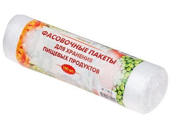 Пакеты фасовочные для хранения пищевых продуктов, 100 шт, в рулоне, РОМАШКА