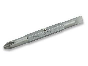 Насадка двухсторонняя PH2/SL6mm 75мм TOPTUL