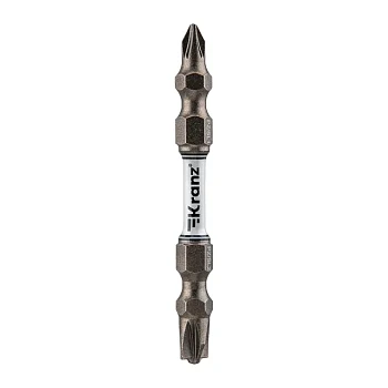 Бита для шуруповерта PZ/FL1 x PZ/FL2х65 мм (2 шт/уп) KRANZ