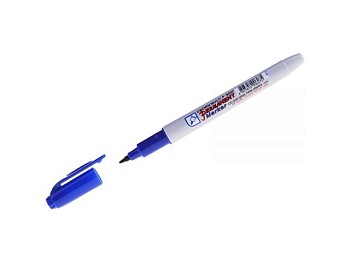 Маркер перманентный Crown "Multi Marker Super Slim" синий, пулевидный