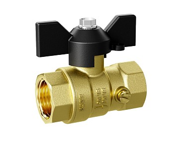 Кран шаровый для манометра 1/2" вн.-вн. бабочка 2М, LD