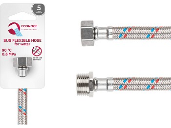 Подводка гибкая, SUS, гайка 1/2" - штуцер 1/2" 150см ECONOCE