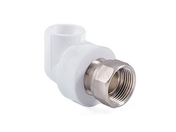 Колено ПП с накидной гайкой 25х3/4", бел. РТП