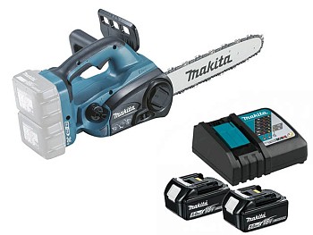 Аккум. пила цепная MAKITA LXT DUC 302 Z шина 30 см (12"), 3/8, 1.1 мм + АКЦИЯ (2 аккумулятора, ЗУ)