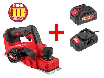 Аккум. рубанок WORTEX CPL 2082 в кор. ALL1+АКЦИЯ (аккумулятор и зарядное в комплекте)