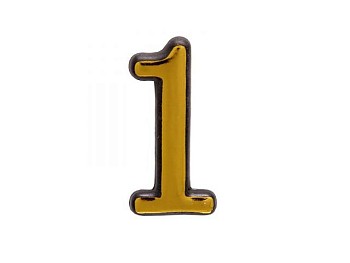 Цифра дверная АЛЛЮР пластик "1" золото
