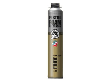 Пена монтажная профессиональная всесезонная FOME FLEX "Pistol Foam all season Mega 65L" (870мл)