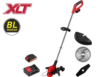 Триммер аккум. WORTEX TB 3018-1 AT XLT SET 18В,1 акк., 2Ач,БЕСЩЁТ.ДВИГ.,шир.скаш.лес./нож 300/230 мм