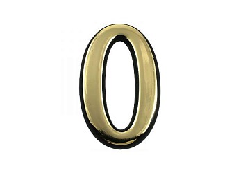 Цифра дверная АЛЛЮР пластик "0" золото