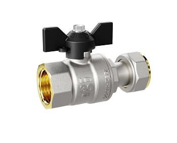 Кран шаровый с накидной гайкой 1/2" вн.-вн. бабочка, LD