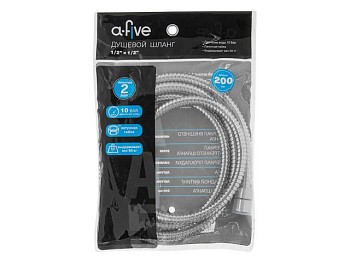 Шланг душевой, SUS/EPDM, 1/2" г-г 200 см, хром, a-five