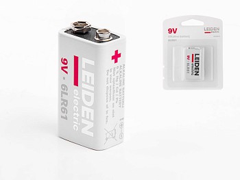 Батарейка 6LR61 (6LF22) 9V alkaline 1шт. LEIDEN ELECTRIC