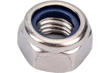 Гайка М4 со стопорным кольцом, нерж.сталь (А2), DIN 985 (1000 шт в уп.)