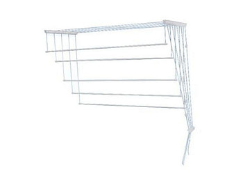 Сушилка для белья потолочная алюминиевая 1,5 м, 5 стержней,  белая, PERFECTO LINEA