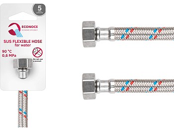 Подводка гибкая, SUS, гайка 1/2" - гайка 1/2" 120см ECONOCE