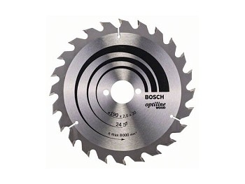 Диск пильный 190х30 мм 24 зуб. по дереву OPTILINE WOOD BOSCH