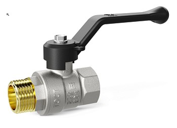 Кран шаровый 1 1/4" нар.-вн. ручка PN25, LD