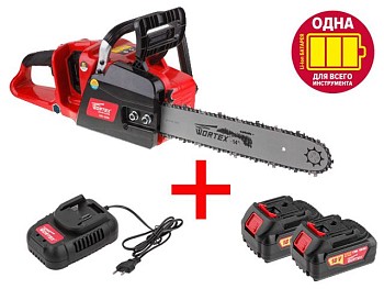 Аккум. пила цепная  WORTEX CEC 3536 шина 35 см (14"), 3/8" LP, 1.3 мм + АКЦИЯ! -15% скидка!
