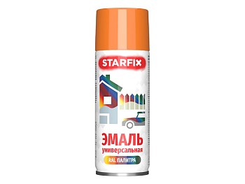 Краска-эмаль аэроз. универсальная оранжевый STARFIX 520мл (2004)