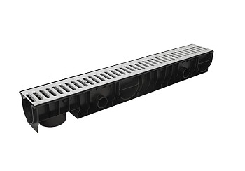 Лоток STANDART 100.125 h129  с решеткой стальной, Ecoteck, РБ