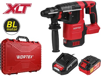 Аккум. перфоратор WORTEX CRH 1822 в чем.  XLT SET БЕСЩЕТ., 18 В, 2.6 Дж, 26 мм, 1х4 А*ч